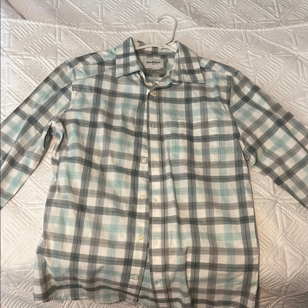 Men's Plaid Shirt - Blue and Gray